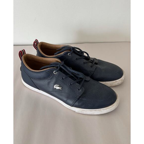 Navy Blue Men's Lacoste Bayliss Leather Sneakers 10.5 - Picture 2 of 7